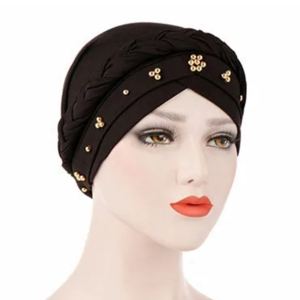 Black and Gold Embellished Turban